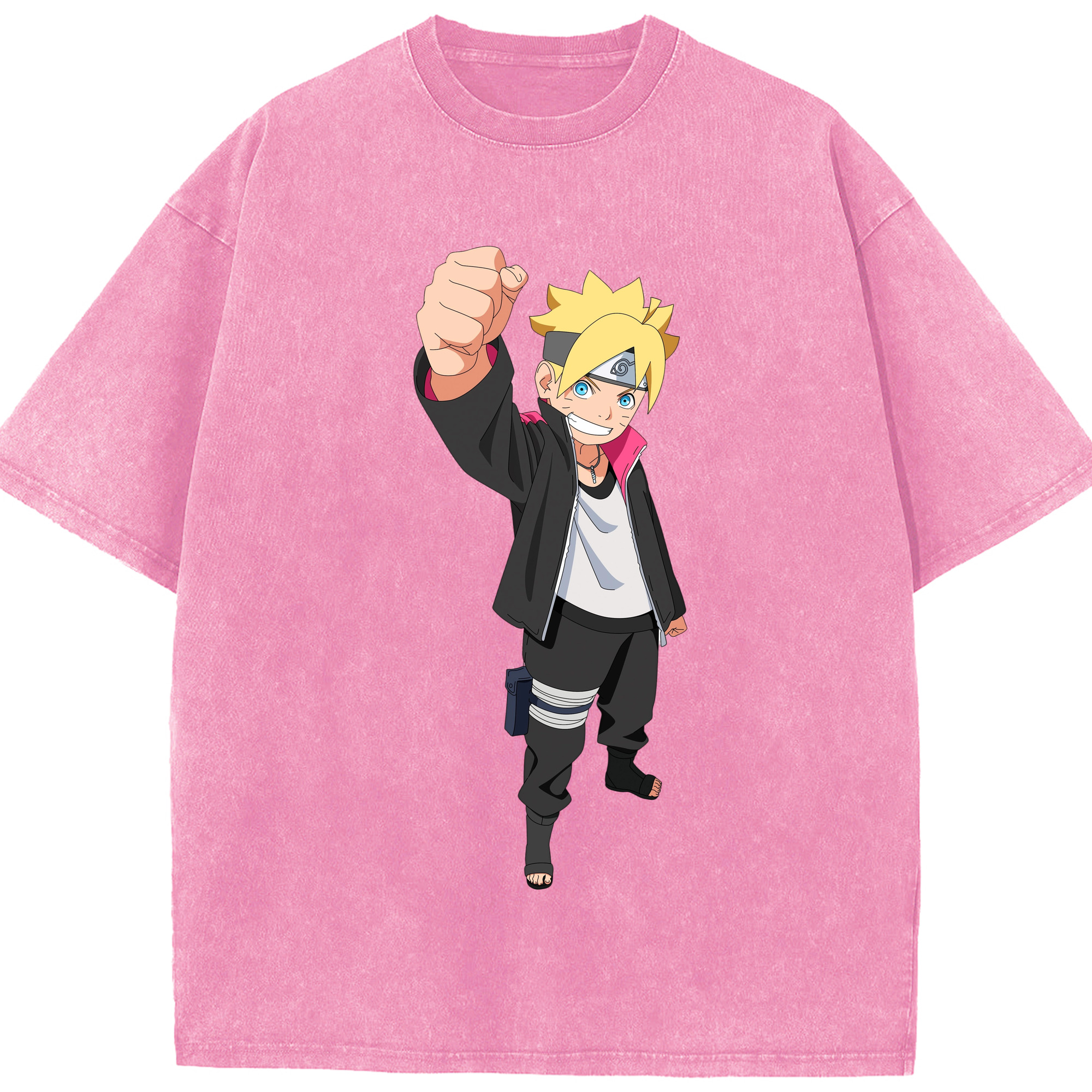 （画像用） NARUTO -ナルト- うずまき ボルト Uzumaki Boruto 綿100% ヴィンテージ風 半袖Tシャツ（フロントプリント）